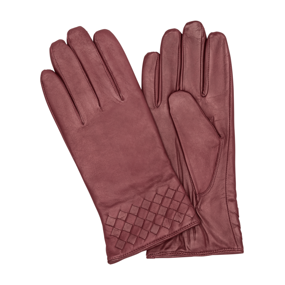 HK Damhandskar Lammnappa Mönster Vinröd