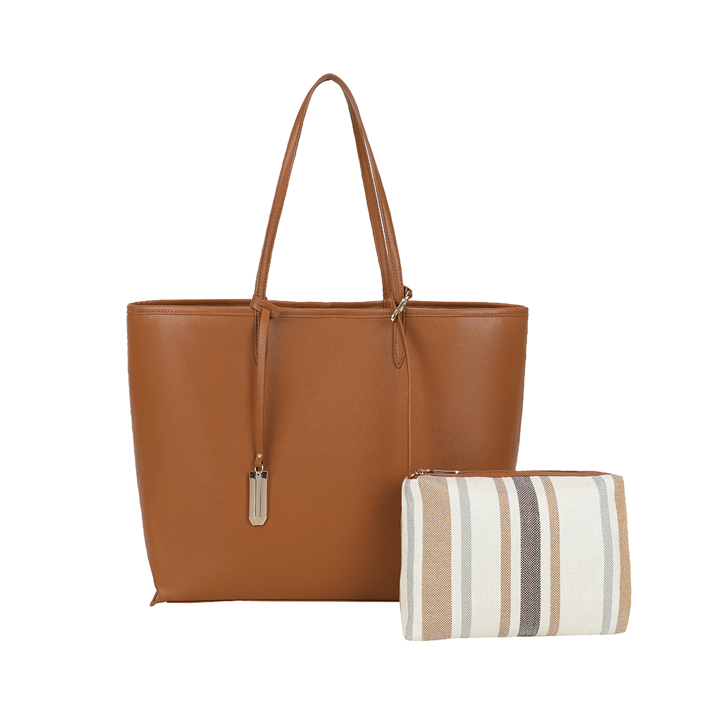 Ulrika Design Reversible - Cognac Vändbar Totebag/väska