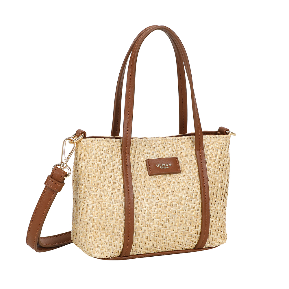 Ulrika Design Straw - Strandväska Beige