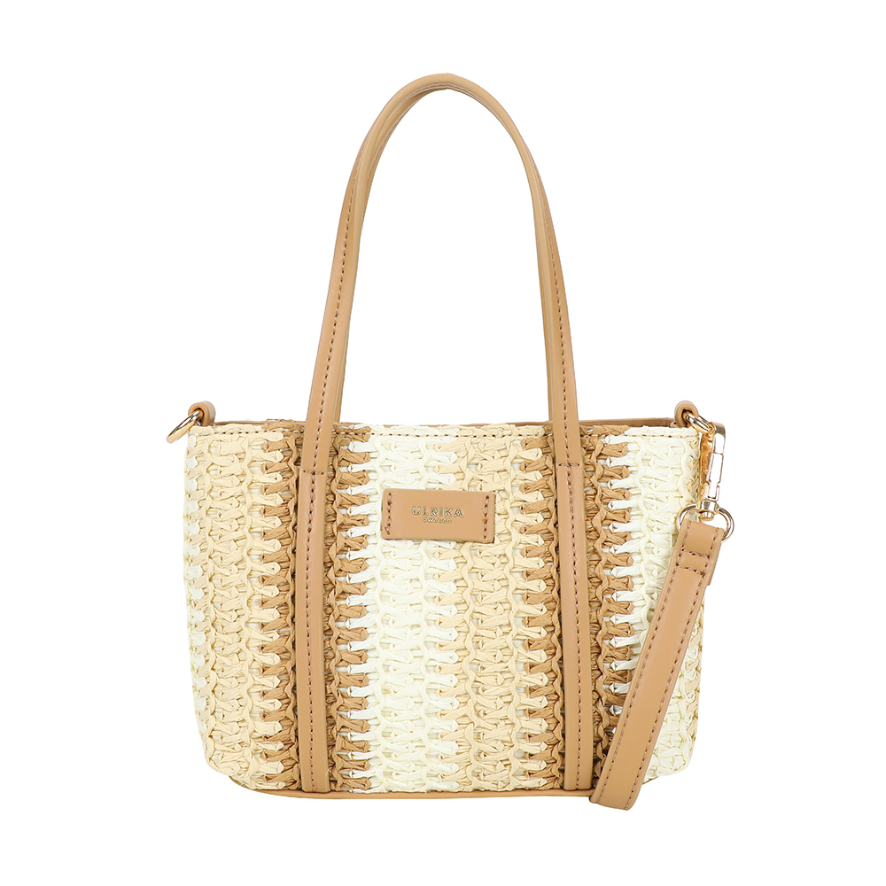 Ulrika Design Straw - Strandväska Cognac